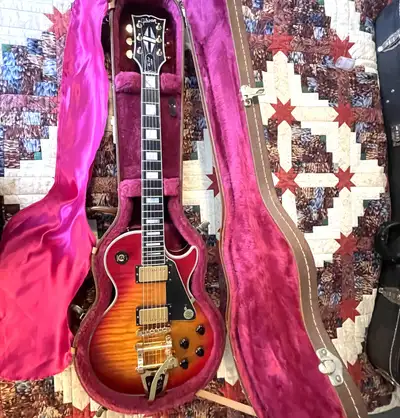 1992 Gibson les Paul custom sunburst flame top, View more