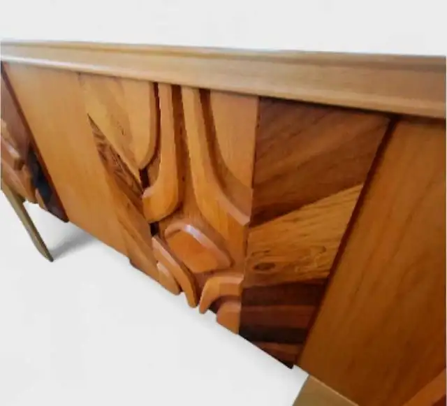 Tête de lit Quee. MCM Brutaliste circa 1960's 70's in Beds & Mattresses in Sherbrooke - Image 3