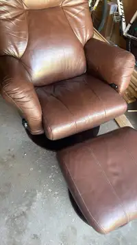 Leather swivel recliner 