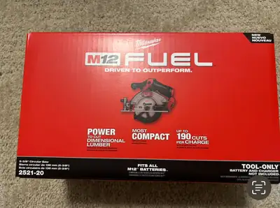 Brand new Milwaukee fuel brushless m12 5-3/8 circular saw 2521-2, View more