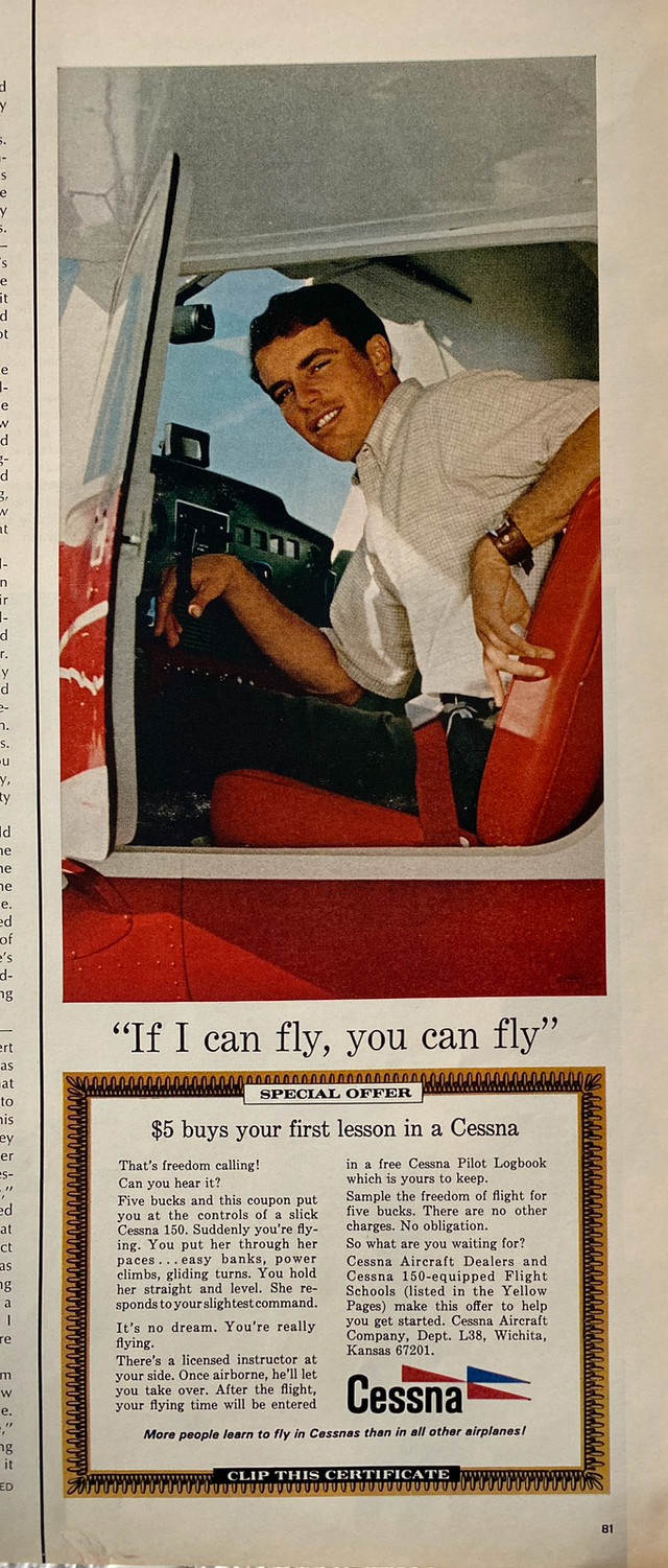 1968 Cessna 150 First Lesson $5 Original Ad in Arts & Collectibles in North Bay