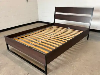 IKEA TRYSIL Double Bed Frame, Dark Brown,Slatted Base Included, View more