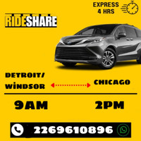 DETROIT TO CHICAGO RIDE //5 HOURS EXPRESS RIDESHARE 2269610896