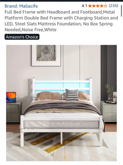 Floating Bedframe Full/Double LED Outlets solid metal , View more