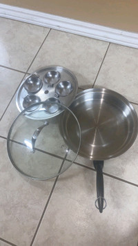 5 egg poacher stainless steel skillet or pot or pan
