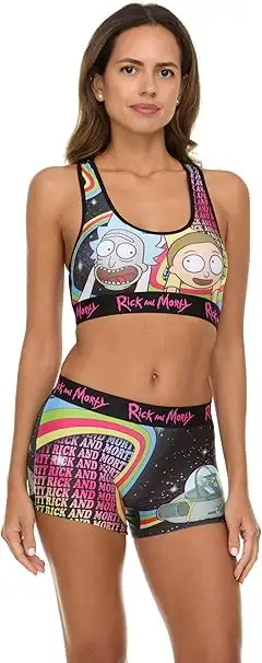 Rick and Morty Teen's Sports Bra and Boxer Briefs Underwear Set, View more