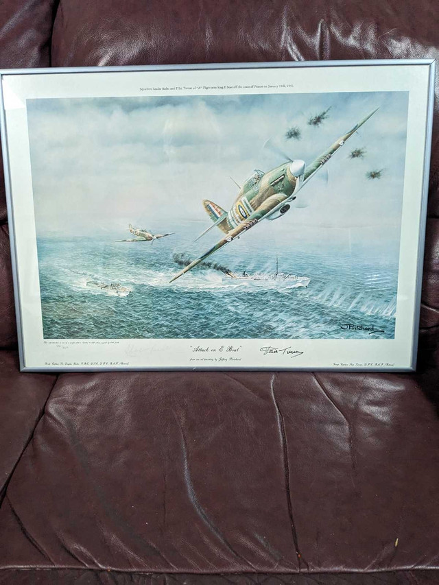 Attack on E-Boat Limited edition print - WW2 signed by pilots   in Arts & Collectibles in Oakville / Halton Region - Image 2