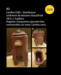 Cambro CSR5 - Distributeur isotherme de boissons chaud/froid 
18