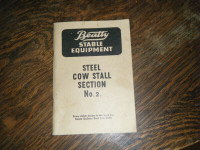 Beatty Stable Equipment Steel Cow Stall Section # 2 1953