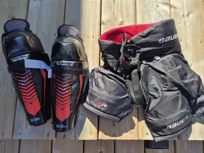 Bauer youth hockey shin guards and pants, View more