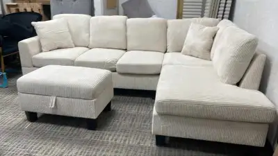 Corduroy sectional sofa for sale ‼️ , View more