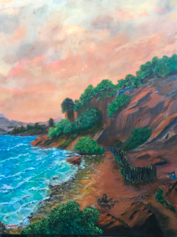 LAKESIDE  CLIFF PAINTING in Arts & Collectibles in St. Catharines