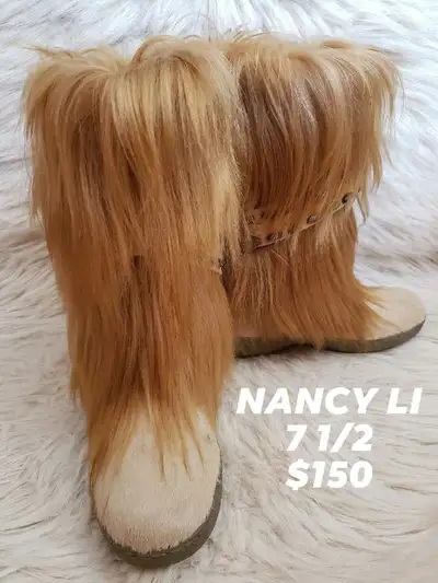 Goat hair boots size 7 1/2 by NANCY LI , View more