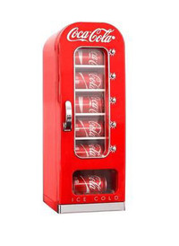 Coca-Cola Can Vending Machine Mini Fridge.