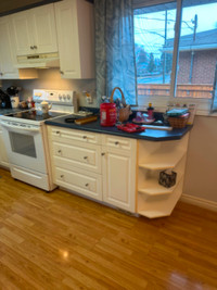 kitchen cupboards with countertop complete