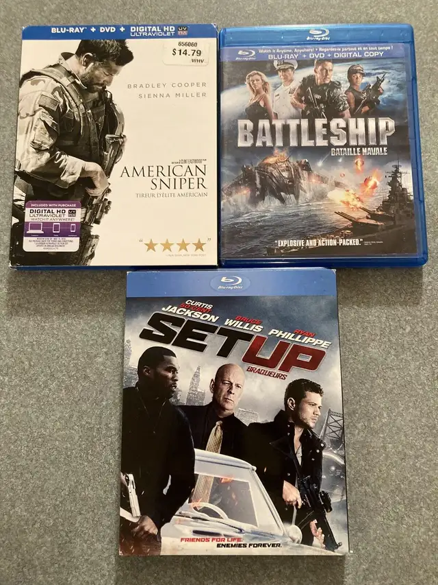 Blurays EUC American Sniper Battleship Set Up Bruce Willis