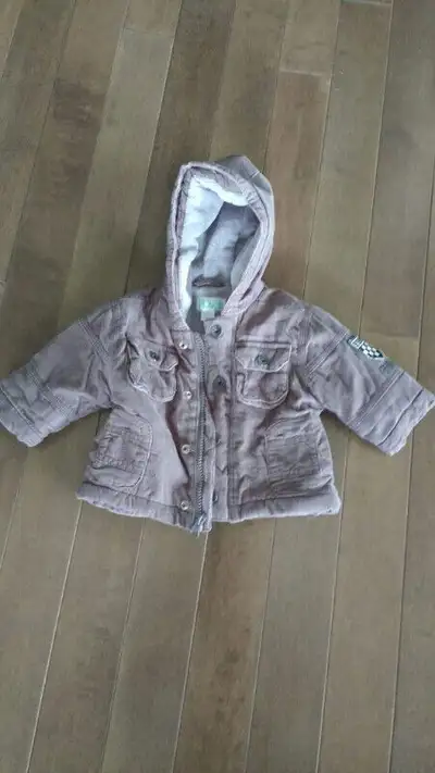 Size 0-6 mths grey coat, View more