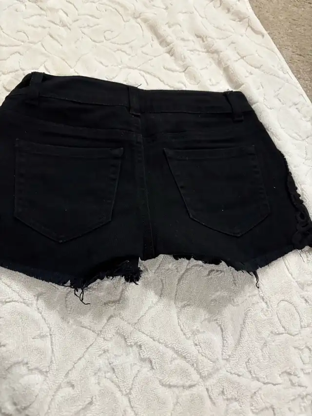 Black Denim Shorts