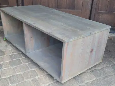 Dual Compartment Storage Unit with Wheels, Solid Wood, View more