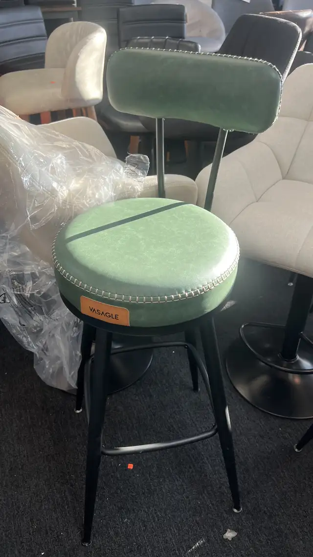 360° Swivel Bar Stools Set of 2 Stools with Backrest for Kitchen in Chairs & Recliners in Markham / York Region - Image 10