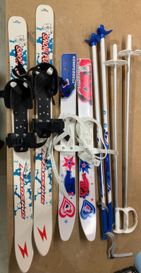 Kids beginner practice skis