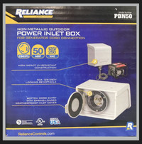 (NEW) Reliance Controls PBN50 Generator Power Inlet Box 50Amp