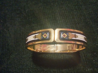 Michaela frey gold / enamel Egyptian bangle bracelet