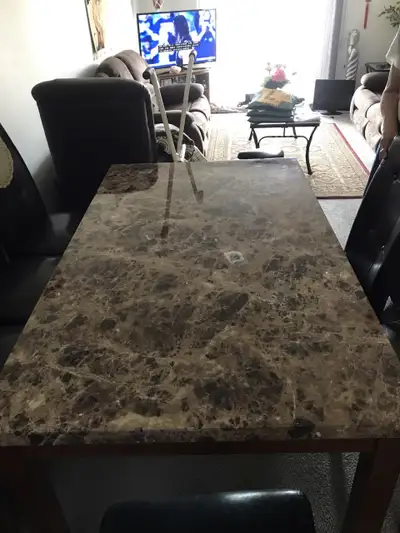 Read Contents-Strong Marble Dining TBL w/6 Chairs, View more