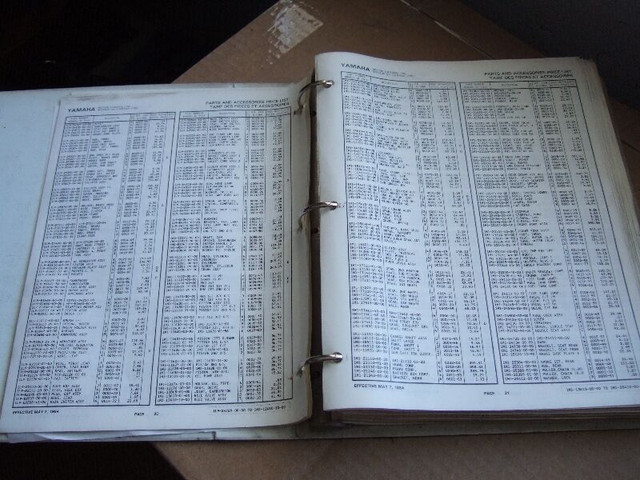 1969-1984 VINTAGE YAMAHA PARTS&ACCESSORIES PRICE LIST in Other in Calgary