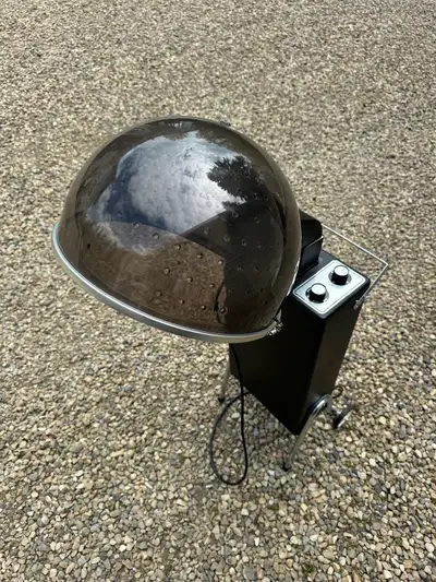 Hood style hair dryer! Pull up a chair and dry your hair in minutes. Great for curly hair!