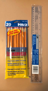 Pkg 20 Dixon HB #2 Pencils & Ruler