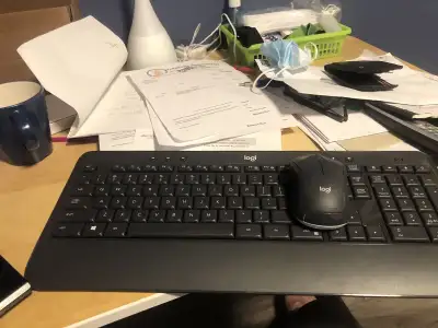 Wireless Logitech K540 keyboard and M310 mouse  with receiver, View more