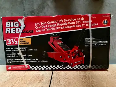 Brand new sealed Torin Big Red 3.5 ton quick lift service jack.
