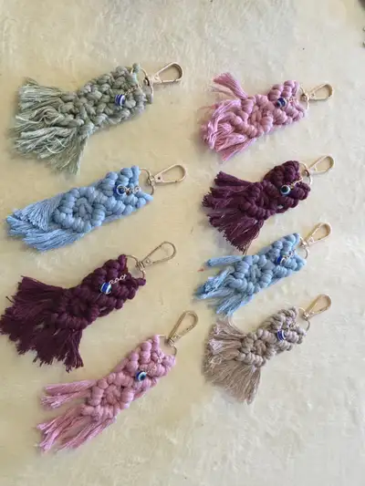Business Closure Sale - Evil Eye Macramé Keychains, View more