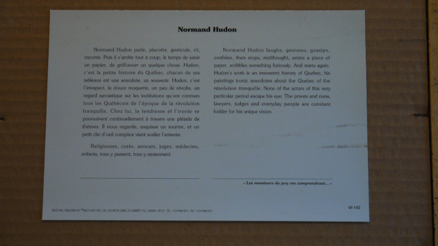 Tableaux - Oeuvre (repro) de Normand Hudon - Reprographie(s) aut dans Art et objets de collection  à Longueuil/Rive Sud - Image 2