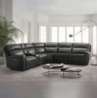 Brand new Leather Sectional w/ Reclining Seats and Pwr Headrests