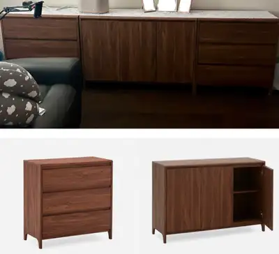 Structube “Blade” Set - 2 Dressers & 1 Cabinet, View more