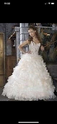 Wedding dress with removable straps (lace and tulle)