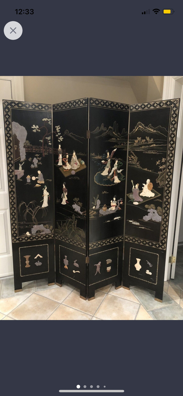 Antique Japanese Mother of Pearl Folding Screen/Room Divider in Arts & Collectibles in City of Toronto