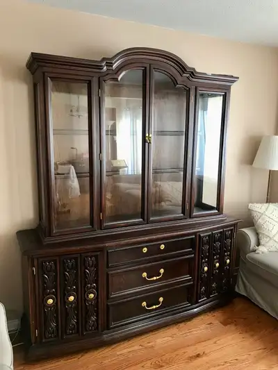 Wooden Antique Hutch/ Display Cabinet, View more