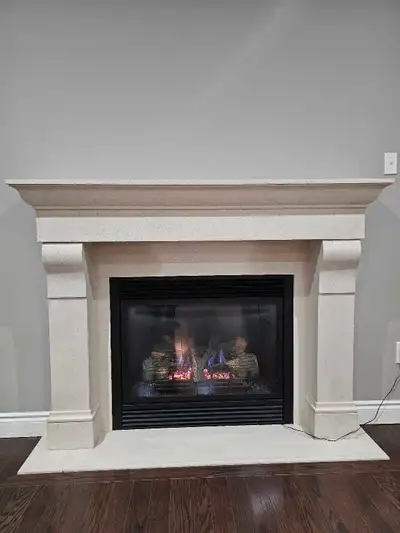Gas fireplace + free mantel, View more