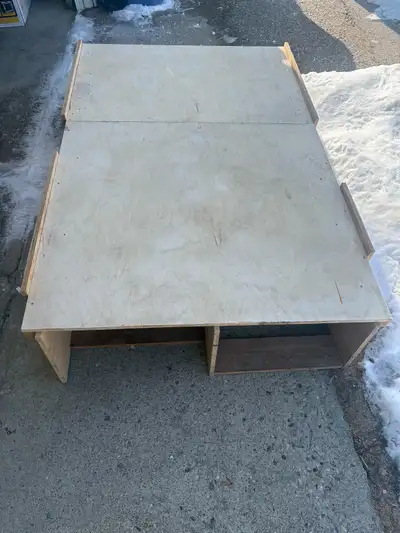 Platform for camping in your truck bed under a topper/canopy. Very solid, built from 3/4” plywood. P...