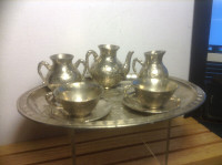 Antique Chinese 6 Pieces Silver Plate Tea Coffee Set