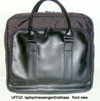 Uffizi, laptop/messenger bag, black, vinyl, 5 main sections