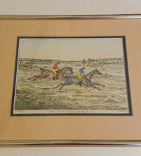 Set of 6 vintage pictures depicting Horse steeplechase