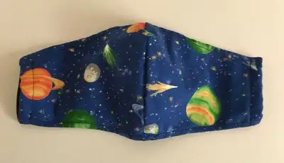NICE MASK of PLANETS in UNIVERSE w FILTER POCKET DOUBLE LINING, View more
