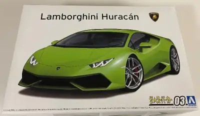 brand new Aoshima 1/24 Lamborghini Huracan LP610-4 ’14 car model. This kit is still sealed inside an...