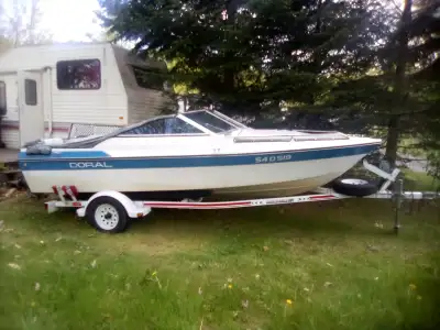 Le bateau fonctionne merveilleusement bien ses un doral 18,5pied open Deck full équiper radio ,sonor...