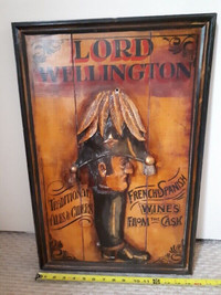 Lord Wellington Ales & Wines wood bar beer sign 16 x 24"