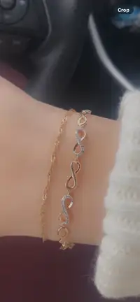 10K Gold Infinity Bracelet with Diamonds